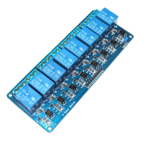 8-channel relay module expansion board with optocoupler isolation